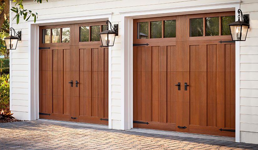 cr-5-layer AMS Garage Doors' signature garage doors with side lights.